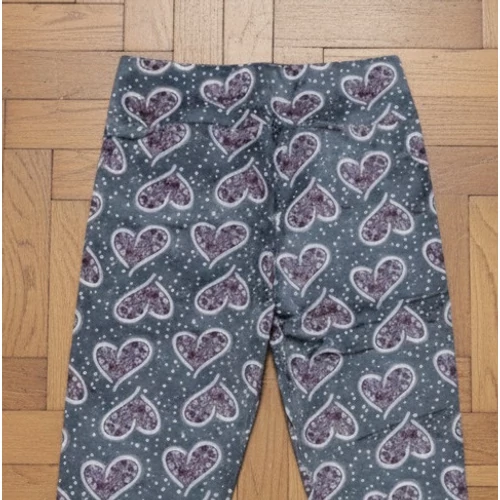 Plüss magas derekú leggings rózsaszín szívecskés XL-XXL