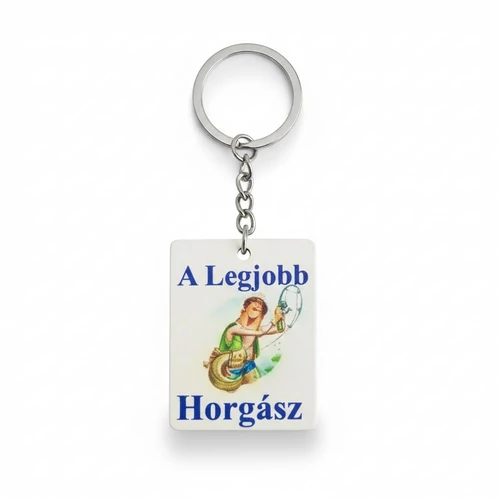 Legjobb horgász fa kulcstartó