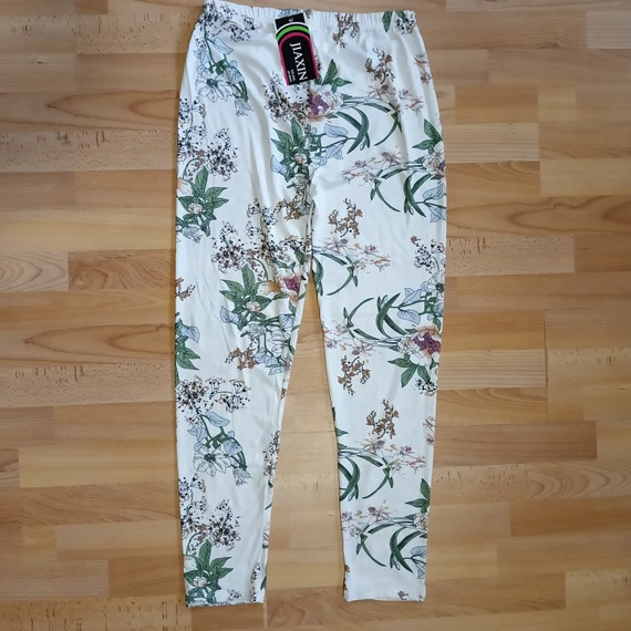 Virágmintás női nadrág, leggings.Pamut sztreccs.Hosszú.5XL-6XL