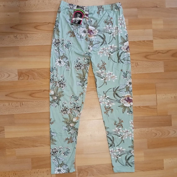 Virágmintás női nadrág, leggings.Pamut sztreccs.5XL-6XL