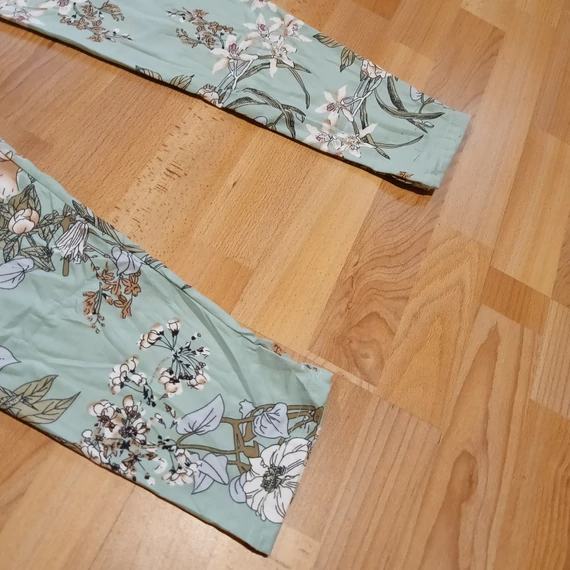 Virágmintás női nadrág, leggings.Pamut sztreccs.5XL-6XL